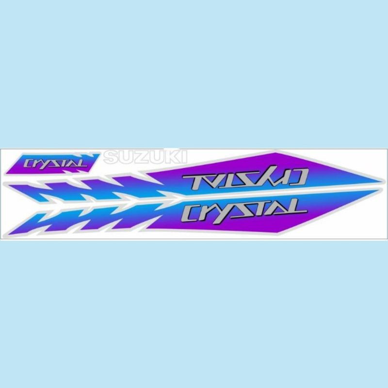 Striping Sticker Motor Suzuki Crystal Tahun 92 93 Original Crystal Gergaji Tahan Pernis Printing Cut
