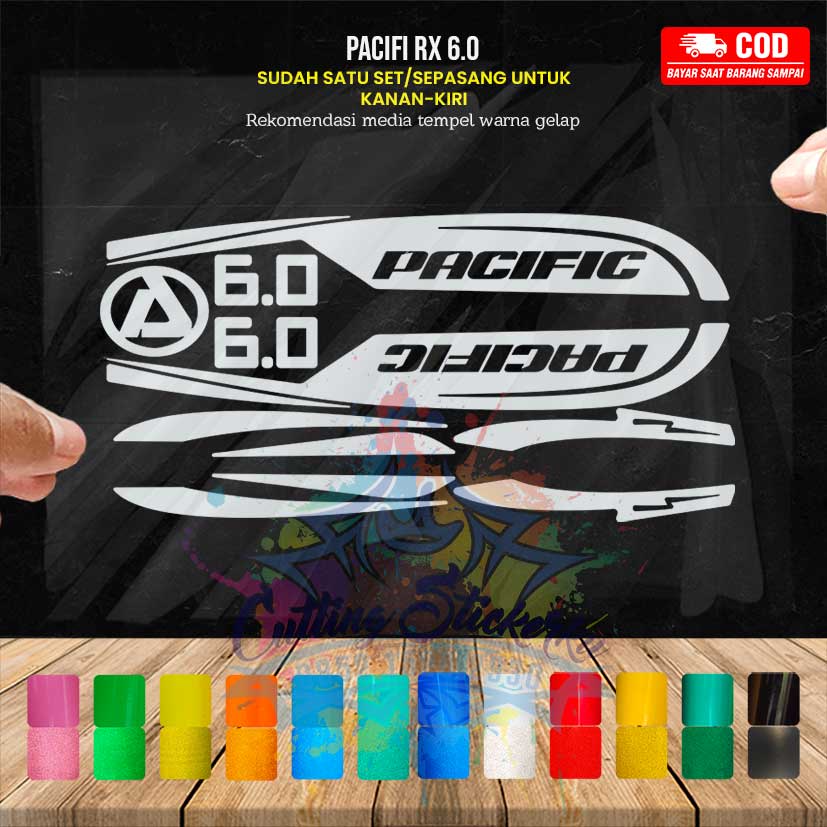 Cutting Stiker Pacific 2980 Rx 6.0 Variasi Sepeda Sticker Frame Aksesoris Body Style Lipat Keren Decal Striping Bike Road Fixie Mtb Balap  Timbul Universal Murah Reflective Nyala Tahan Air Bodi Hologram Batang Gunung Anak Sepedah Kustom Modif