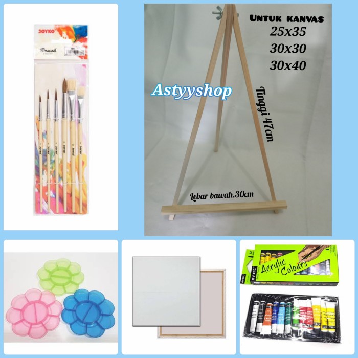 

Terlaris Paket Lukis Lengkap ( Canvas 40X40.Kuas.Palet.Cat Akrilik.Easel) Trendi