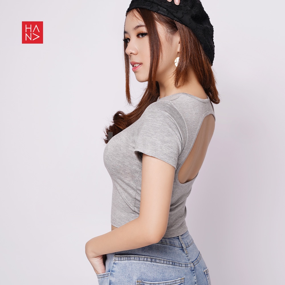 Hana Fashion - Naoi Backless Crop Top Korean Style / Atasan Wanita Kekinian - TS480