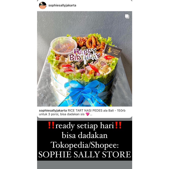 

RICE TART NASI PEDES ALA BALI , TIDAK TERMASUK TOPPER / CARD