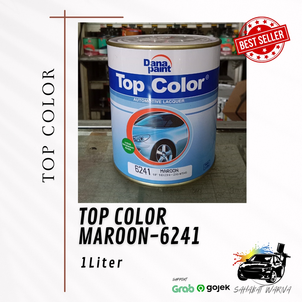 Top Color Maroon 6241 - 1 Liter/ Maroon/ Merah Maroon/ Cat Motor/ Cat Mobil/ Cat Duco