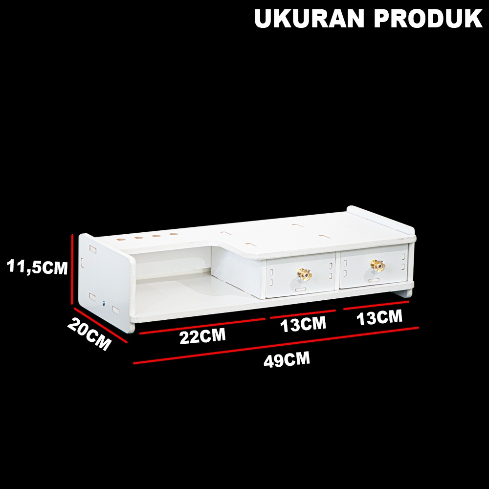 Meja Stand Tatakan Monitor Dengan 2 Laci Penyimpanan MDF - LC070