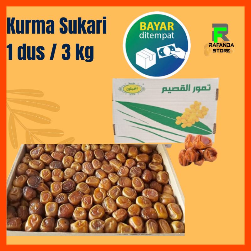 Kurma Sukari Premium Ranuna / Premium Al Baraqa / Al Qassim / Kurma Sukari 3kg Pekanbaru