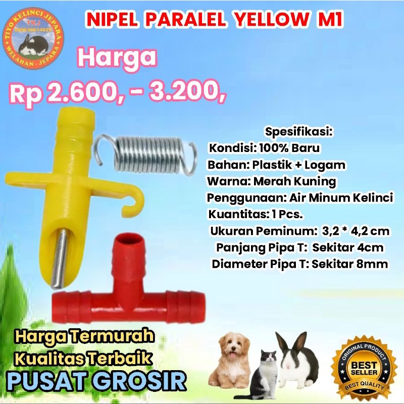 nipel kelinci paralel yellow M1 untuk nipel Kelinci kucing hamster marmut