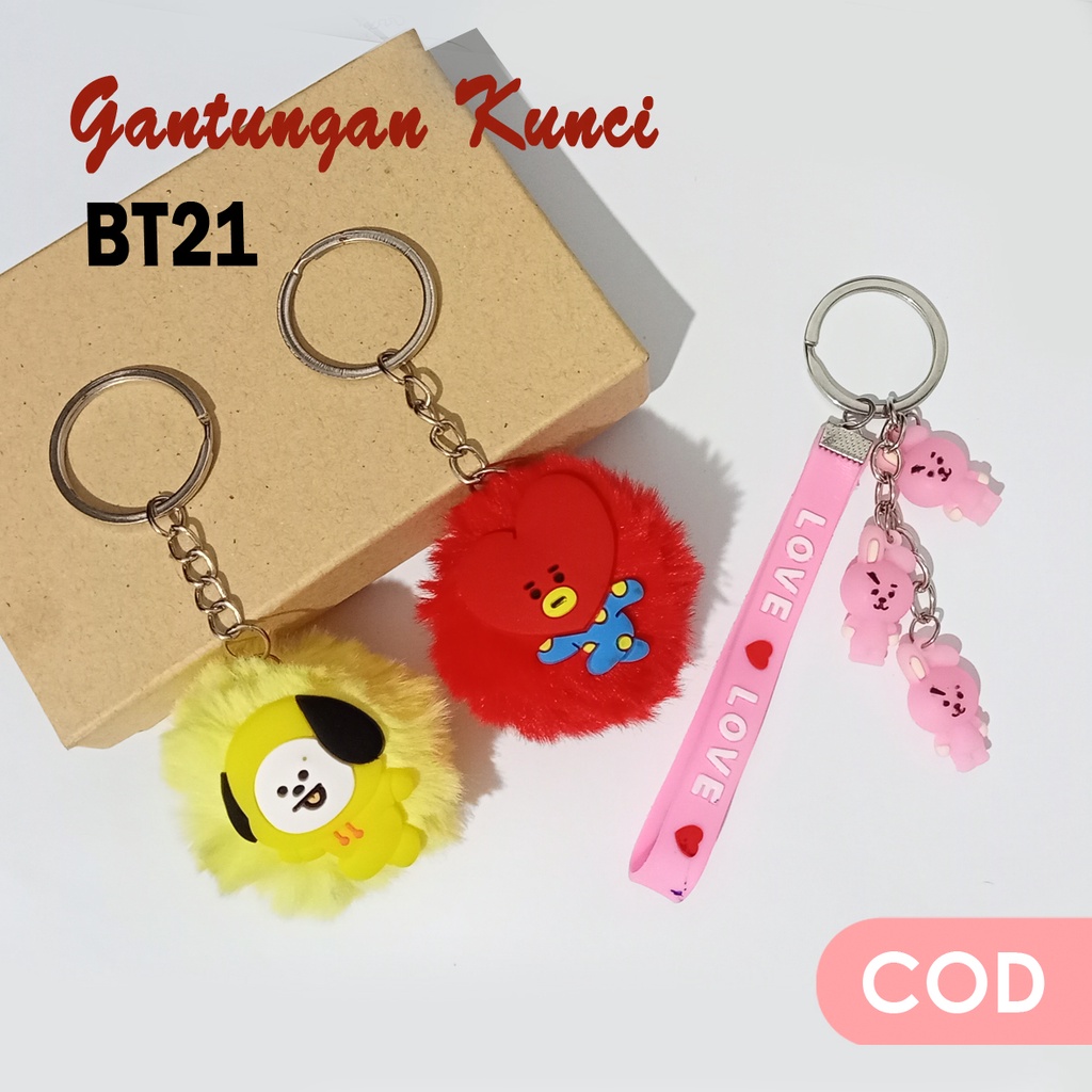 Gantungan kunci BT21 gantungan tas anak korea gantungan kunci BTS lucu