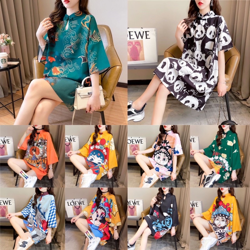 ww.coid Bigsize Cheongsam Loose Dress For CNY 2023 // Chongsam Kekenian
