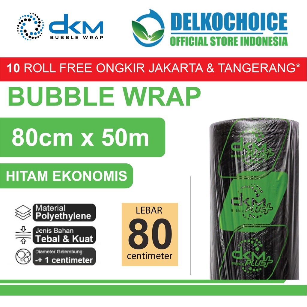 

Plastik Bubble Wrap Hitam Ekonomis 80CM x 50M TEBAL DKM+ Bubblewrap