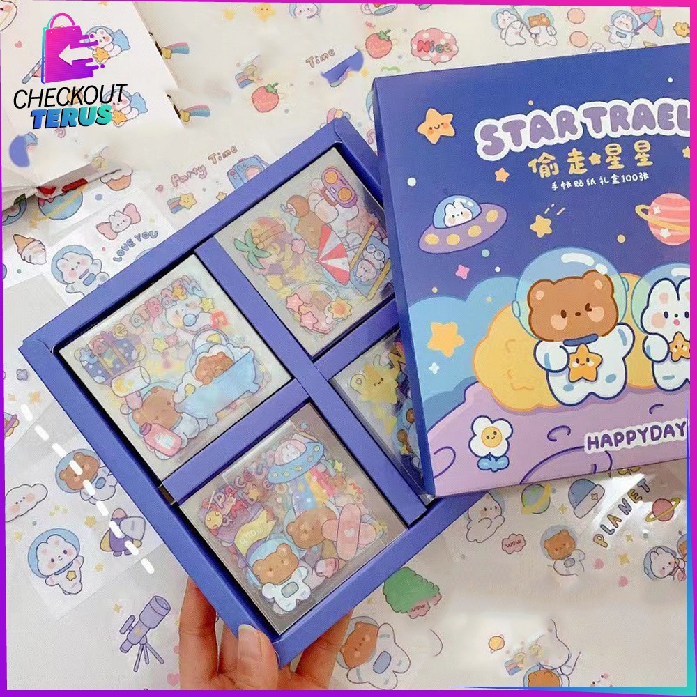 CT C473 Stiker 2D Isi 100pcs Buku Diary Tumblr Botol Motivasi Lucu Kekinian Dekorasi Scrapbook Sticker Aesthetic Karakter