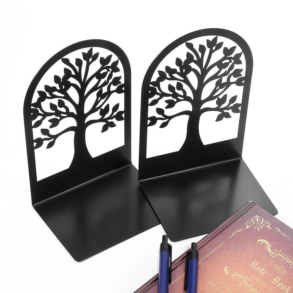 Preva 2PCS/Set Bookends Hadiah Kantor Perlengkapan Sekolah Meja Organizer Non-Slip Melubangi Kreatif Alat Tulis Buku Penyangga Rak