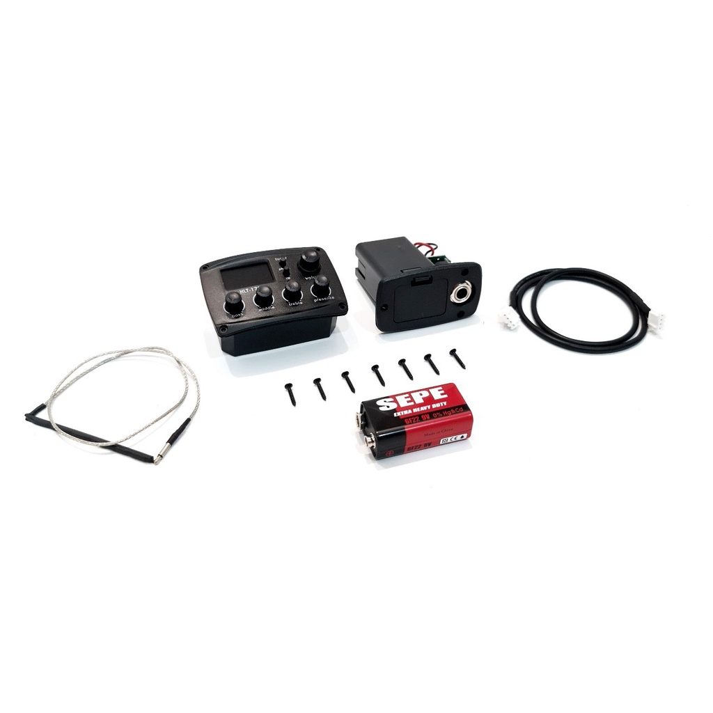 Equalizer Gitar dan Bass Akustik Elektrik Model KLT-17B PreAmp Tuner Piezzo Murah Jakarta