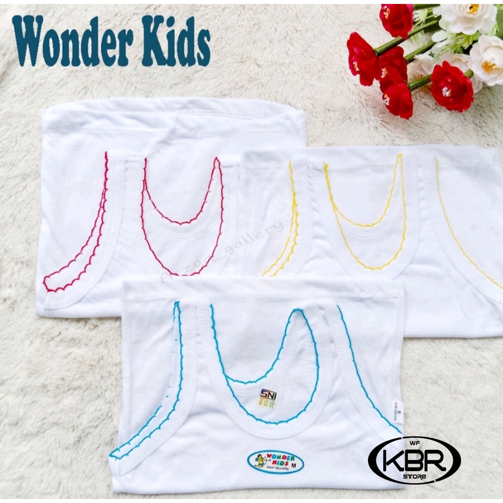 1 pcs 3 Pcs 6 pcs - SINGLET WONDER KIDS | singlet kaos kutang pakaian dalam anak halus / Kaos Kutang / Kaos Dalam / Singlet / singlet anak-anak / wf store