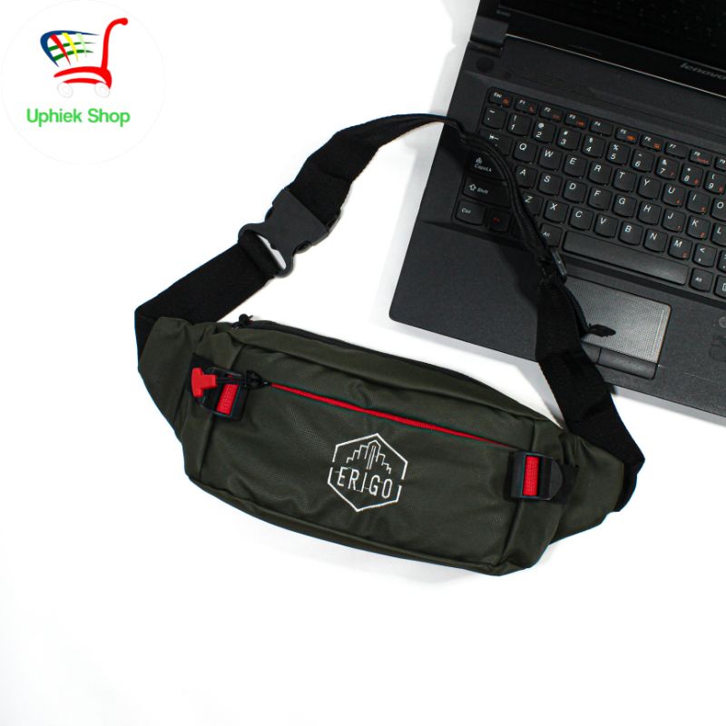 Tas Selempang Pria ERIGO Waterproof WaistBag Pria Wanita Anti Air Anti Sobek Premium Murah