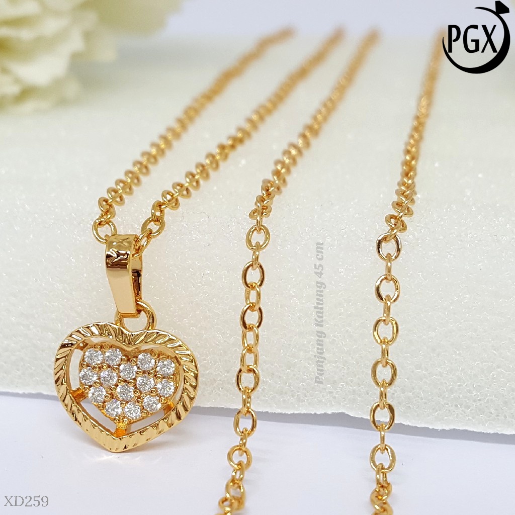 PGX Kalung Wanita Xuping Aksesoris Fashion Perhiasan Lapis Emas XD259