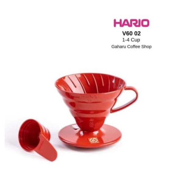 Hario V60 02 Merah Dripper V60 Hario 02 Red Kapasitas 1-4 Cups Manual Brewing