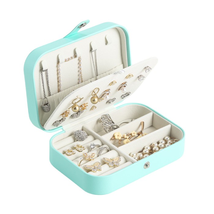 Tempat Perhiasan Kotak Penyimpan Perhiasan Jewerly Box Anting & Kalung Persegi Panjang