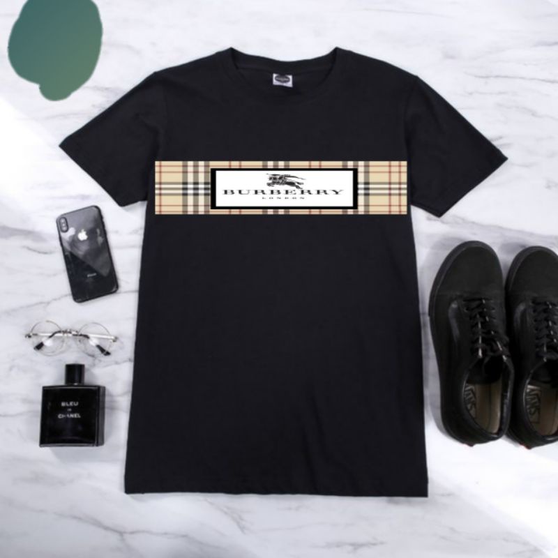 N2-KAOS BURBERYS KOTAK LUCU BISA COUPLE