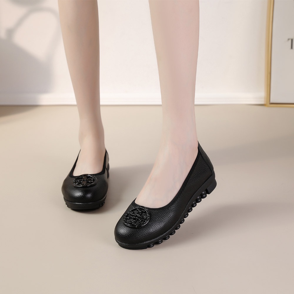 Sepatu Tory Burch kayu telapak radial kulit tory flat balerina