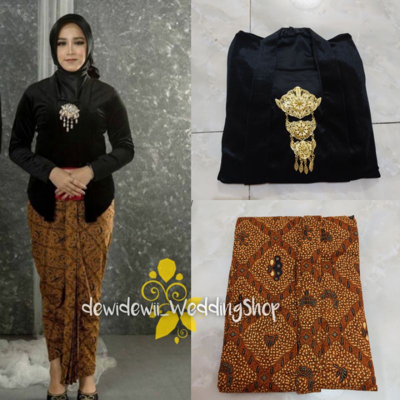 [1 Set] Kebaya + Jarik Instan / Motif Sido Mukti, Kebaya Kutubaru