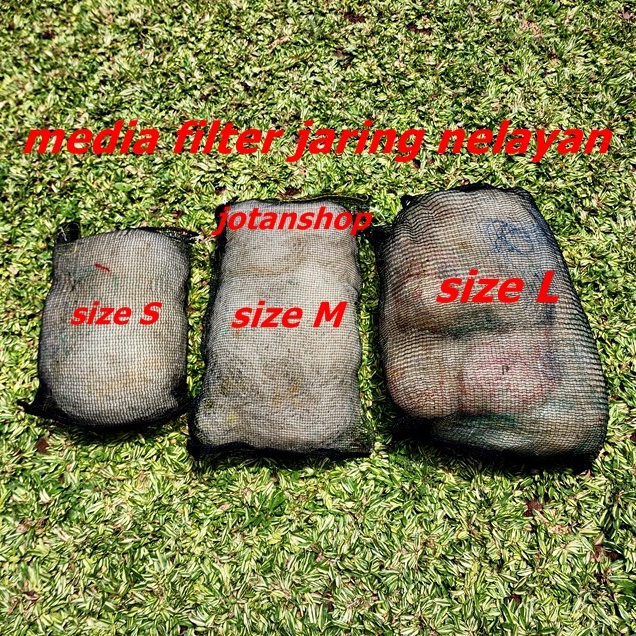 JARING BEKAS NELAYAN small S media filter kolam koi aquarium pengganti bioball japmat size kecil