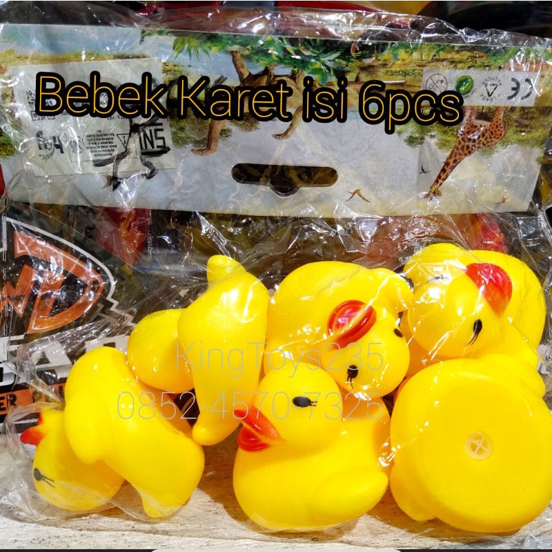 Mainan Anak Bebek Karet Di Tekan Bisa Bunyi Bawa Mandi isi 6pcs Lucu Aman Air Mengapung Lembut Gigit