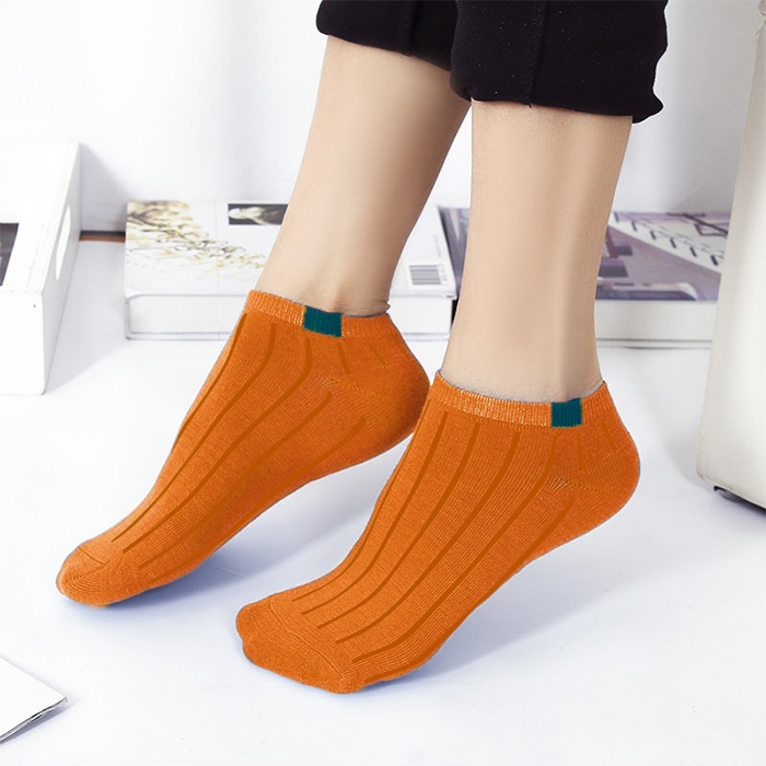 Kaos Kaki Pendek Semata Kaki - Ankle Cute Short Socks - Kaos Kaki Motif Garis Polos Dan Lembut Bahan 100% Polyester - W1A5