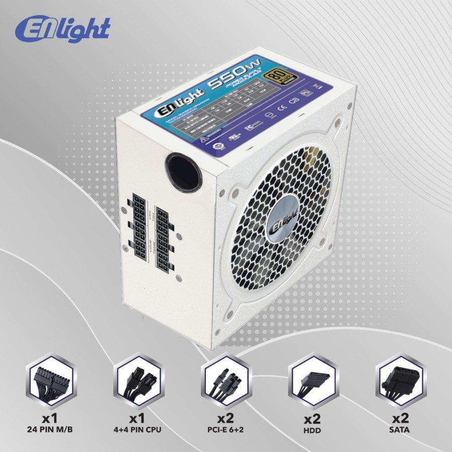 PSU ENLIGHT 550W 80+ Bronze Modular WHITE / Power Supply Enlight 550 Watt