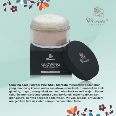 ☘️Yuri Kosmetik☘️ Claresta Glowing Face Powder Pink Shell 25 g