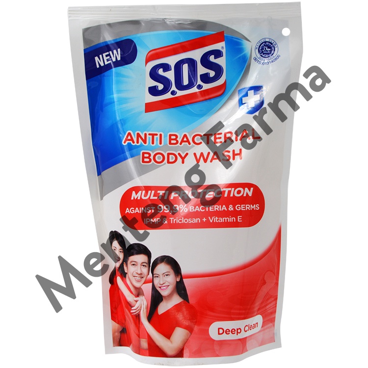 SOS Anti Bacterial Body Wash Deep Clean 430 mL - Sabun Mandi Cair Antibakteri