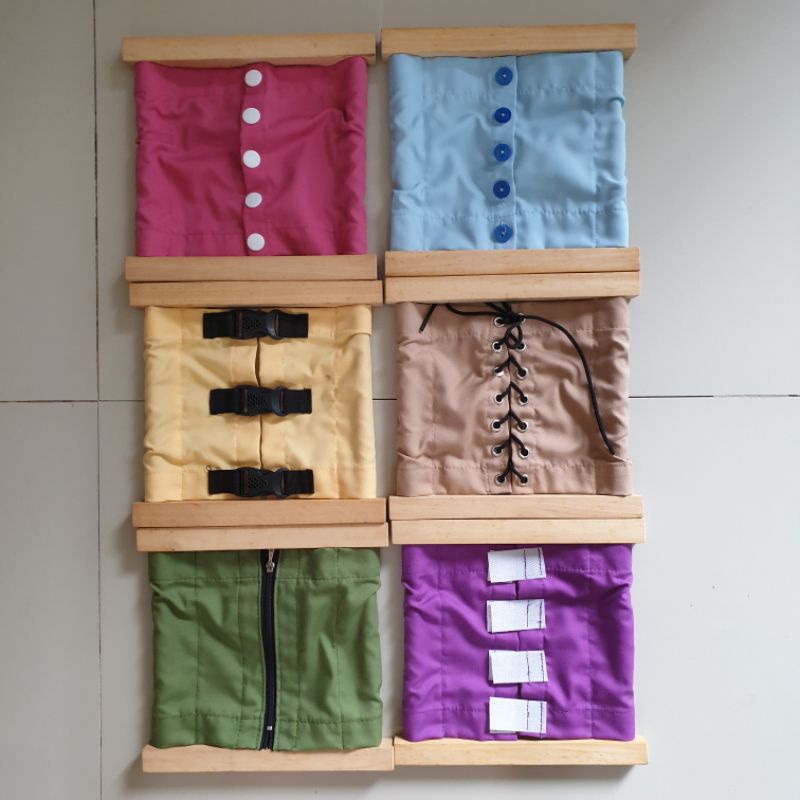 PRELOVED / MAINAN BEKAS PAKAI, MAINAN KAYU MONTESSORI KANCING SELETING