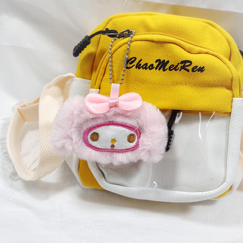 Gantungan Kunci Boneka Plush Kartun Sanrio Hello Kitty Kuromi Melody Pom Pom Purin Pochacco Untuk Hadiah