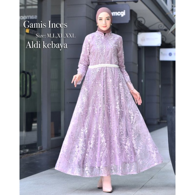 GAMIS INCES // BAHAN TILLE BORDIR KOMBINASI PAYET // By Aldi