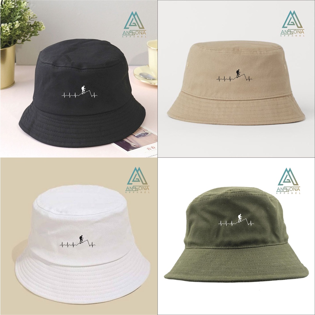 Topi Bucket Hat Outdoor bahan katun nyaman tebal