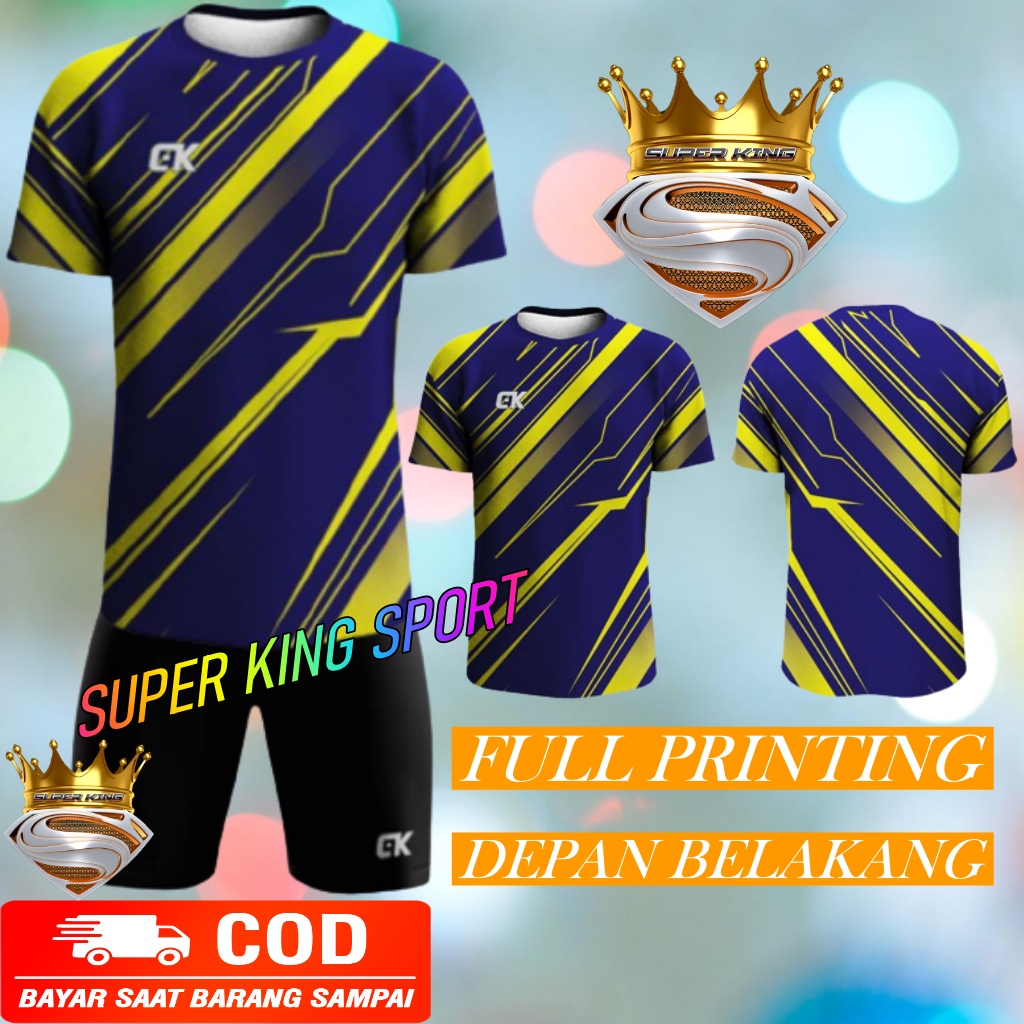SUPER KING SPORT (COD) Baju Olahraga Full Printing | Badminton | Bola | Voli | Futsal | Kaos Olahrag