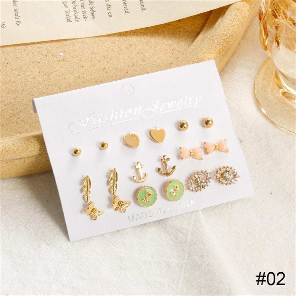 Timekey Set Anting Tusuk Mutiara Lucu Simple Kreatif Untuk Wanita V7W5