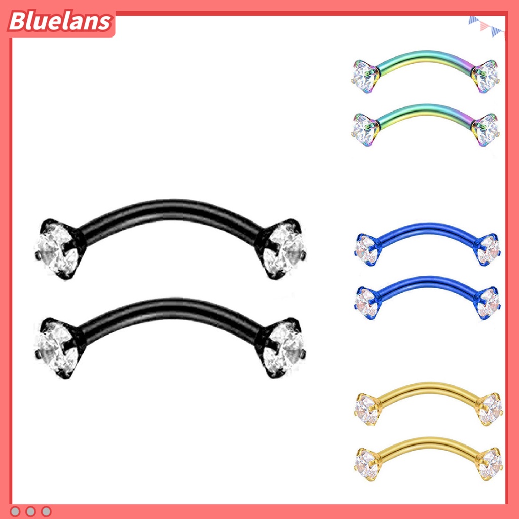 Bluelans Eyebrow Ring Cubic Zirconia Wear-resistant Steel Body Piercing Jewelry Barbell for Women