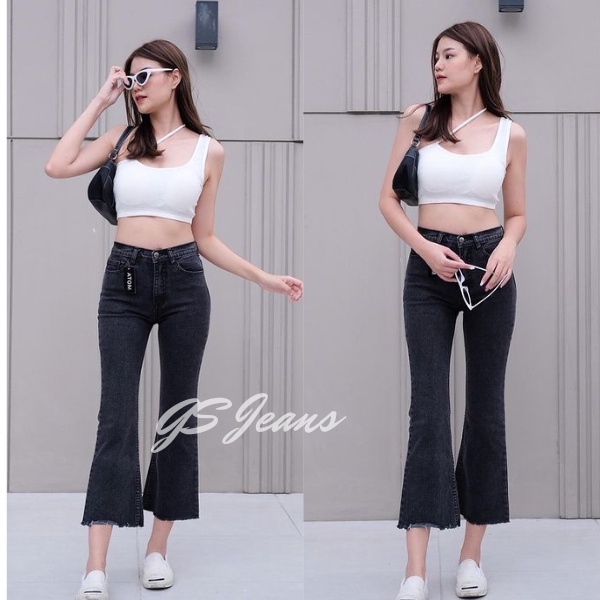 GS-Celana Jeans Cutbray 7/9 Shania Unfinish Cut- Real Pict