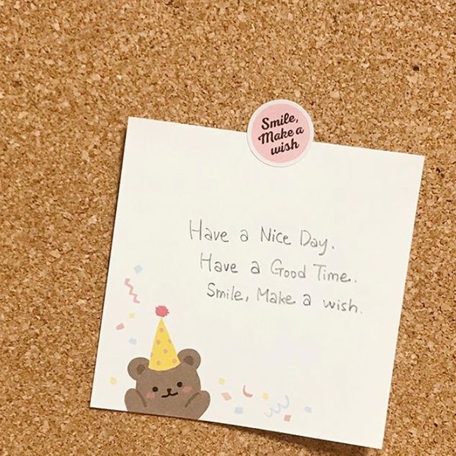 [28Gaya] Korean Ins Cute Bear Checklist Note Paper Non-Perekat Note Pad Pesan Memo