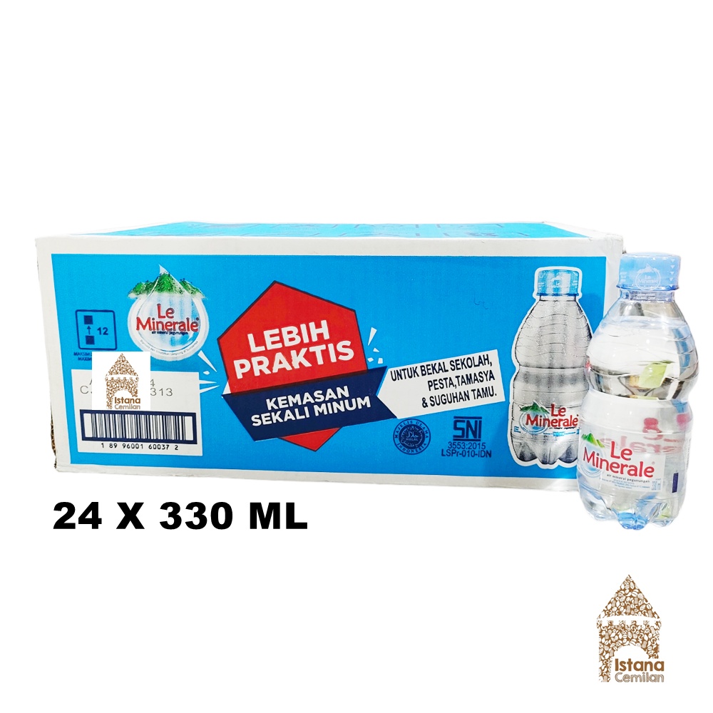 Le Minerale Air Mineral Botol 330 ML DUS (isi 24 pcs)