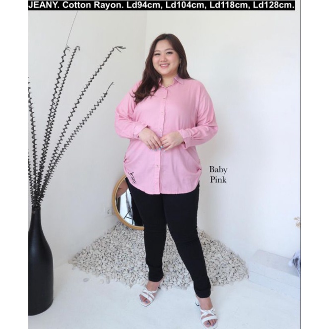 Kemeja Wanita Basic Rayon warna Baby Pink