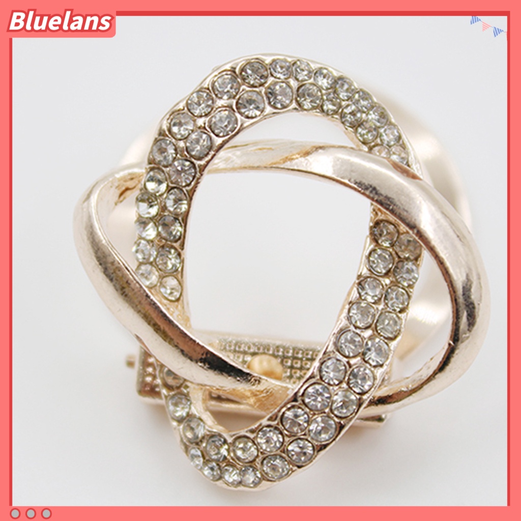 Bluelans Cincin Holder Syal Lapis Emas Bahan Alloy Untuk Wanita
