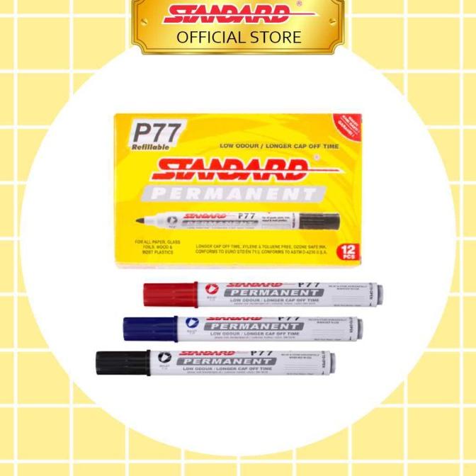 

(COD) STANDARD P77 PERMANENT MARKER ISI 12 PCS BERGARANSI Kode 720