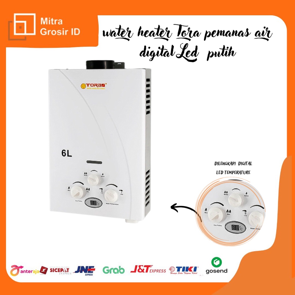 WATER HEATER TORA - PEMANAS AIR DIGITAL LED PUTIH