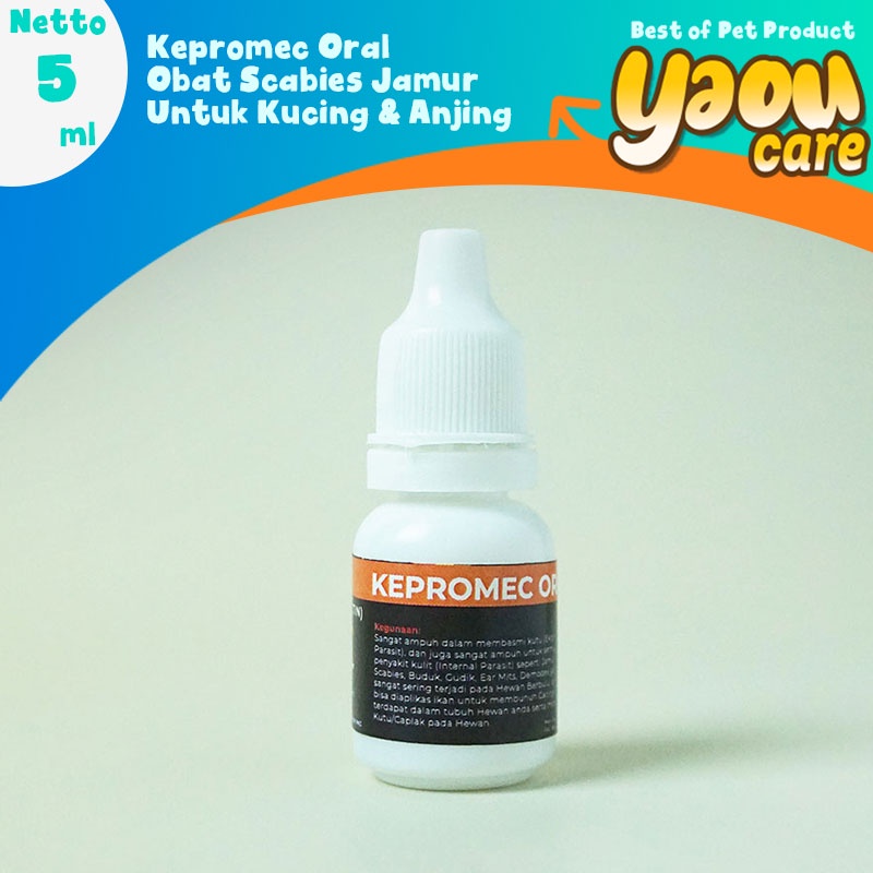 Obat Kutu Jamur Scabies Kucing & Anjing KEPROMEC Oral Ivermectin 5ml