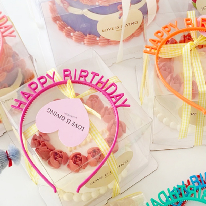Bando Desain Happy Birthday Bahan Plastik Warna Permen Untuk Anak Perempuan