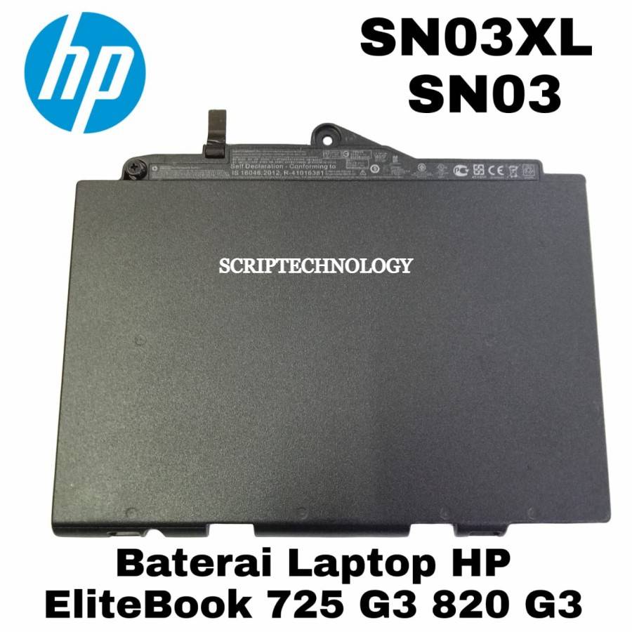 Baterai Laptop Hp EliteBook 725 G3 820 G3 SN03 745 ZBook 14U G4 SN03XL ST03XL