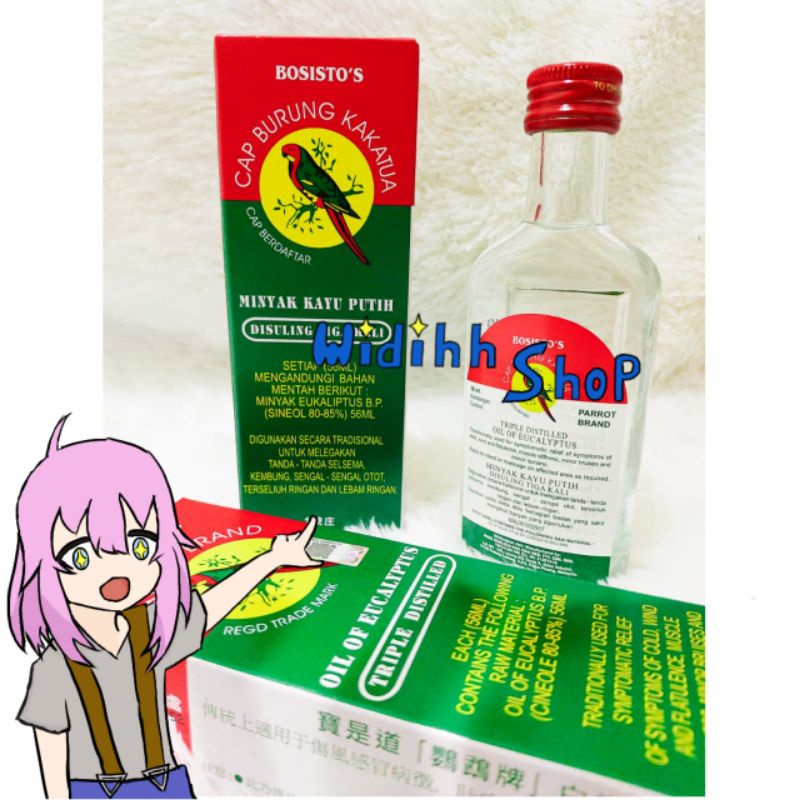 Minyak Kayu Putih Cap Burung Kakak Tua / Bosisto's Parrot Brand 56mL