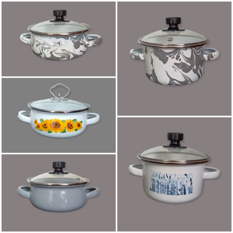 Panci blirik Kecil Imut 16 cm enamel Panci lucu panci ayam jago