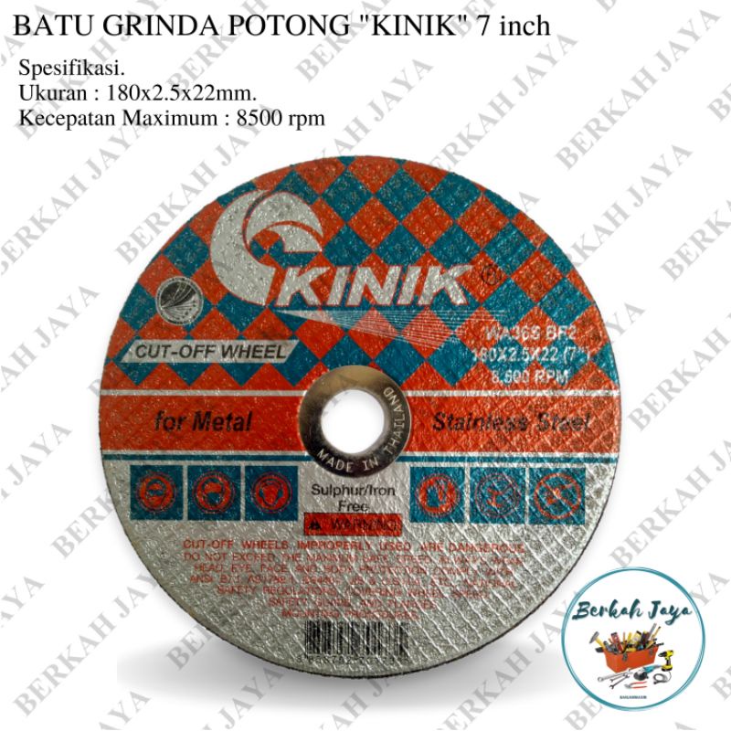 KINIK Thailand / Taiwan Mata Gurinda Batu Gerinda Potong 7 INCH Pemotong Besi Stainless Cutting Whee