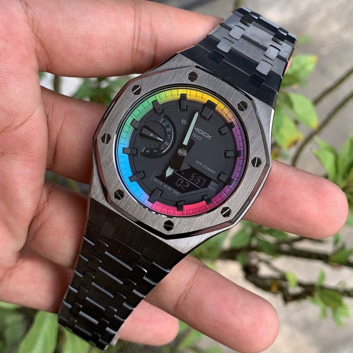 G-Shock GShock GA-2100 GA2100 Rainbow List Original Gun Metal Gen3